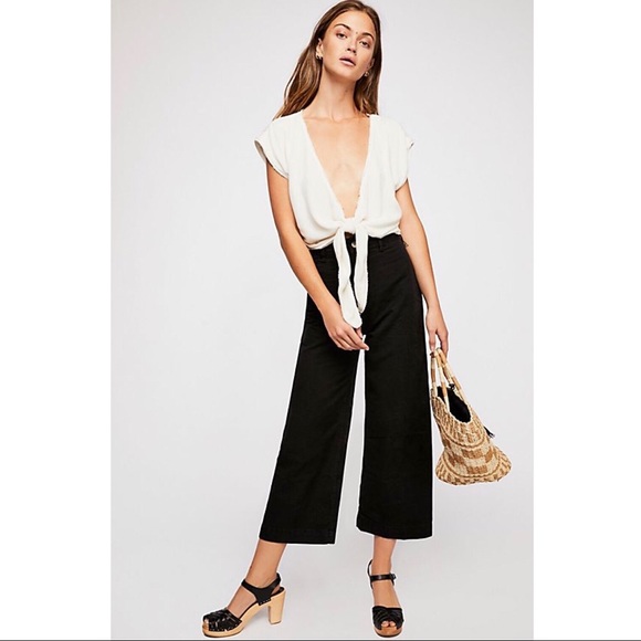 Free People Pants - Free People Patti High Rise Cropped Wide Leg Pants